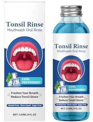 Tonsil Stone Collutorio 120 ml Tonsil Stone Collutorio o Or-al Sciacquare Liquido per rimuovere l'alito cattivo, Deodorante Liquido, Cura delle gengive sensibili Or-al Risciacquo, No Brucione, No