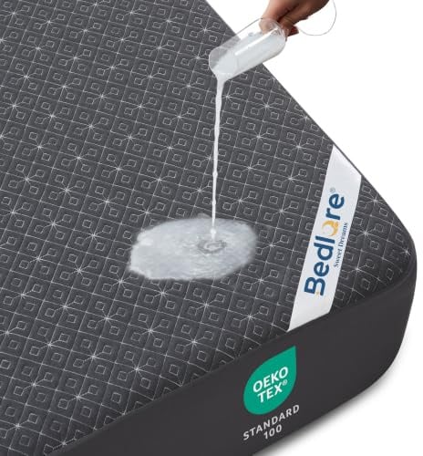 BEDLORE Matratzenschoner 180x200cm, Weich & Atmungsaktiv, Grau | Schlafqualität Verbessern, 100% Wasserdicht & Geräuschlos, OEKO-TEX Zertifiziert, 40cm Tiefe Taschen, Maschinenwaschbar