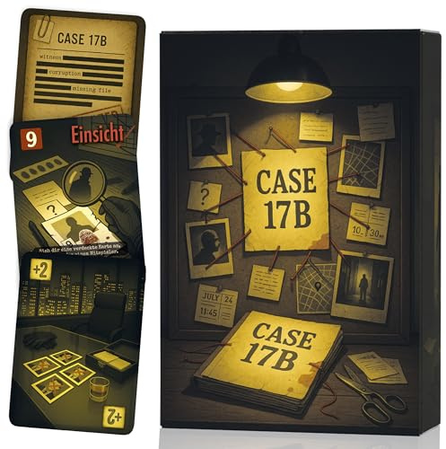 CASE 17B Kartenspiel - Kartenspiele für Erwachsene - Karten Spiele für Erwachsene, Spiele zu zweit für unterwegs, Kartenspiel für 2 Personen, Geschenk Idee, Reisespiel to go, Spieleabend, Brettspiel