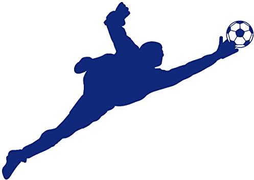 Samunshi® Wandtattoo Torwart Wandaufkleber Fußball 20 x 14,4cm königsblau