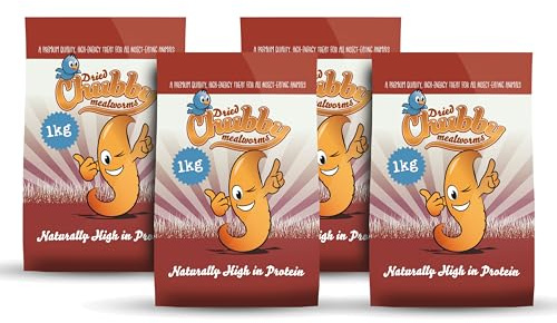 Chubby Mealworms (4 Kg), Dried Mealworms For Wild Birds, Protein Rich Meal Worm, High Energy for Birds, Reptiles, Gecko