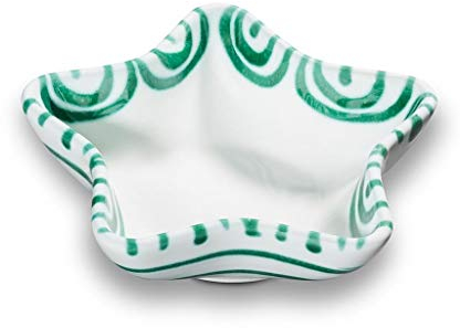 GMUNDNER KERAMIK Sternschale Stella Grösse: l= 14 cm x b= 14 cm x h= 3.9 cm Grüngeflammt Geschirr, handgemacht in Österreich