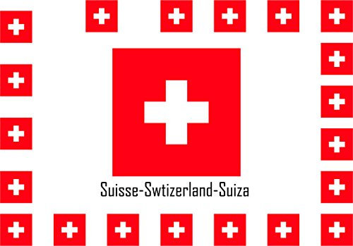 SAFIRMES Assortiment 15 Autocollants Vinyle Stickers Flag Drapeau Suisse-Swtizerland-Suiza