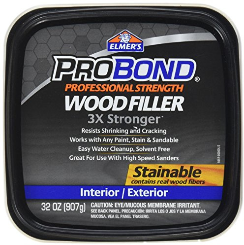 Elmers ProBond Professional Strength All Purpose Wood Filler, 32 Ounce Tub, Interior/Exterior Stainable (Pack of 1)