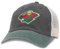 American Needle NHL Hanover Trucker-Mütze, Netzstoff, verstellbarer Riemen, Minnesota Wild (Elfenbein/Schwarz/Dunkelgrün), Einheitsgröße