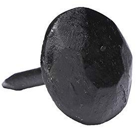 A29 Hardware (25 Stück) 1 x 1 Zoll runde Eisen Clavos dekorative Nägel, handgeschmiedet, naturschwarzes Finish