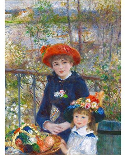 Renoir Zwei Schwestern auf der Terrasse, Kunstdruck auf Leinwand, Premium-Wanddekoration, Poster