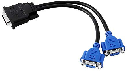 Lazmin DMS-59 to Dual VGA Splitter Cable, DMS-59 Pin Male to 2 VGA 15 Pin Female Splitter Adapter Cable Lead Wire for Monitor, high-speed data transmission
