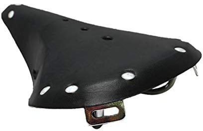 TentHome Vintage Fahrradsattel Sattel Leder Fahrradsitz Classic Line Ledersattel Bequeme Cityradsättel Tourensattel Rennradsattel Touren Trekking MTB, Schwarz