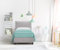 EVERGREENWEB Letto Singolo con Contenitore 80x195 cm, Elegante Struttura Letto Imbottita per Adulti e Ragazzi, Rete a doghe in Legno Inclusa, Moderna Testiera Rivestimento SFODERABILE Grigio Chiaro