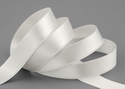 3 m x 15 mm Satinband IVORY Milchweiss (804) doppelseitiges Schleifenband aus Satin ohne Draht weich und glänzend Geschenkband Deko Band double face Dekoband Dekorieren Basteln