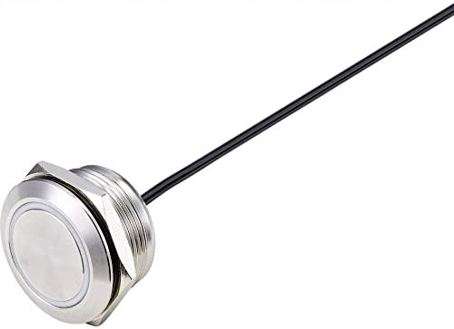 TRU COMPONENTS Druckschalter, 24 V/DC, 50 mA, 1 x On/(Off) mit Rückruf IP65, 1 Stück