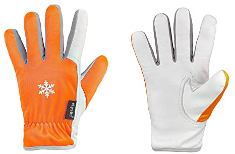 Elyse HandschuhMan. Winter Arbeitshandschuhe aus Schafsleder gefüttert mit Hi-Vis Orange, Größe 8-11 (10/XL)