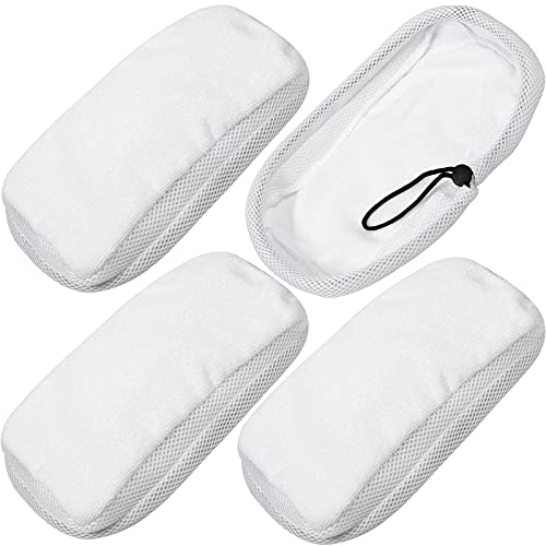 Spares2go Hard Floor Cleaning Cloth Pads compatible with Polti Vaporretto SV205 Steam Cleaner Mop (Pack of 4)