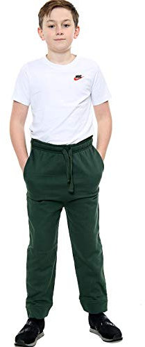 H&F New Kids Unisex Boys Girls Sports School PE Trouser Casual Soft Fleece PE Jogger Active Yoga Sweatpants Athletic Workout Elasticated Waist Ankle Cuff Jog Pants Age 7-13 (Bottle Green, 11-12 Years)