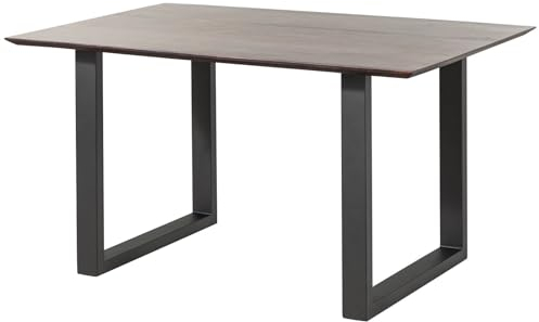 MASSIVMOEBEL24.DE Esstisch Akazie 160x90 braun lackiert/U-Beine Anth. matt Swiss Edge