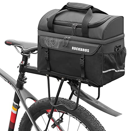 ROCKBROS Bike Trunk Cooler Bag Bicycle Rack Rear Seat Carrier Bag Insulated Bike Panniers for Bicycle Commuter Shoulder Bag 11L Storage Luggage Bags for Cycling Accessories e-Bike Cargo Travel