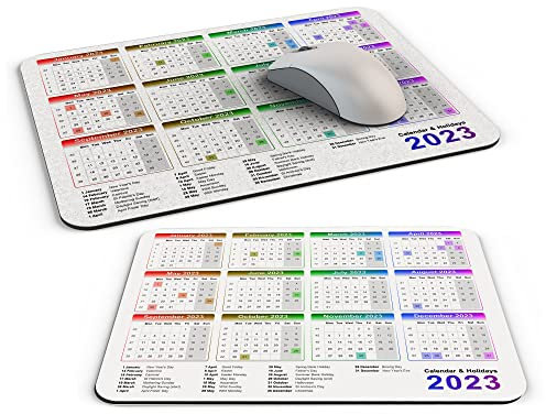 Calendar & Holidays 2023 Computer PC Mousemat - Rainbow