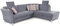 CAVADORE Schlafsofa Trend / Skandinavisches Ecksofa mit Federkern, Bettfunktion, Stauraum in der Ottomane und 2 Kopfstützen / 249 x 86 x 162 / Chenille, Hellblau
