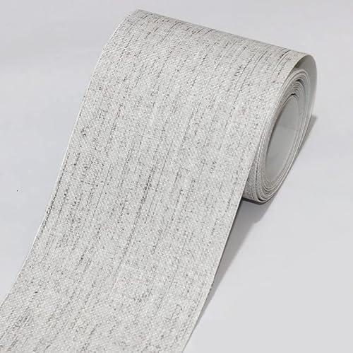 VisitRyl Peel and Stick Wallpaper Borders Self-Adhesive for Bathroom Wall Border Sticker Home Ceiling Decorative Border for Living Room Kitchen Light Grey Weave 15cm X 500cm