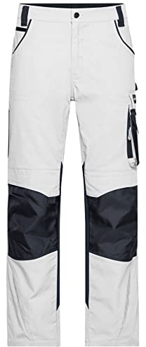 James & Nicholson Workwear Bundhose CORDURA® - Robuste Arbeitshose mit Kniepolstertaschen | Farbe: white/carbon | Grösse: 98