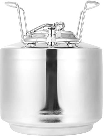 NLDGR 304 Edelstahl 6L Mini Lock Keg, Mini Keg Growler, Edelstahl Homebrew Fass mit Lock Keg Post System, Bierspender Tragbarer Kohlensäurehaltiger Growler