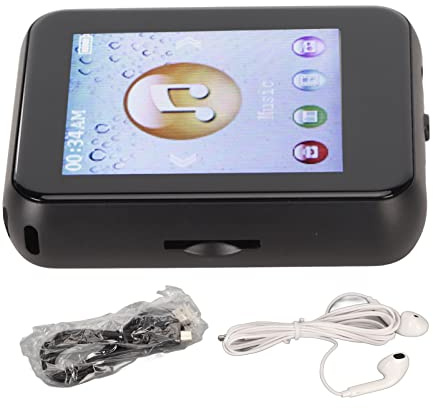 MP3-Player, Bluetooth 5.0 MP3-Player mit 1,8-Zoll-Voll-Touchscreen, MP3-Musik-Player, Integrierter Lautsprecher, Unterstützt, UKW-Radio (Schwarz)