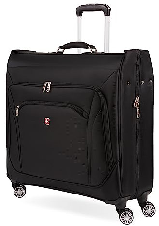 SwissGear 7895 Premium Garment Bag with Wheels, Black, Carry-On Spinner Edition