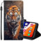 SEHEYA for Samsung Galaxy A12 Phone Wallet PU Leather Case Brown Tiger Design Flip Book Protective Purse Cover Card Holder Magnetic Closure Holster Shell for Galaxy A12