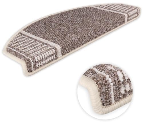 Kettelservice-Metzker Stufenmatten Potsdam kombinierbar mit Teppich Läufer Braun Halbrund 15er Set