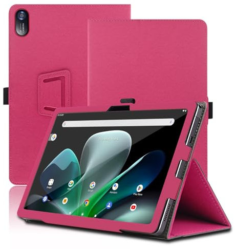 Funda para Acer Iconia Tab M10, 10.1 Inch, Acer Iconia Tab M10 Tablet Funda, Funda Protectora Plegable con Soporte para Lápiz y Correa para la Muñeca, Protección Total. (Rojo)