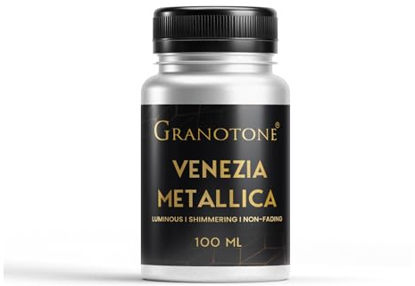 GRANOTONE Venezia Acrylic Metallic Colour, Non Fading & Shimmering Acrylic Paint with Rich Pigments | Non-Toxic Metallic Colours Ideal for Kids, Artist & Beginners (Silver 100ml)