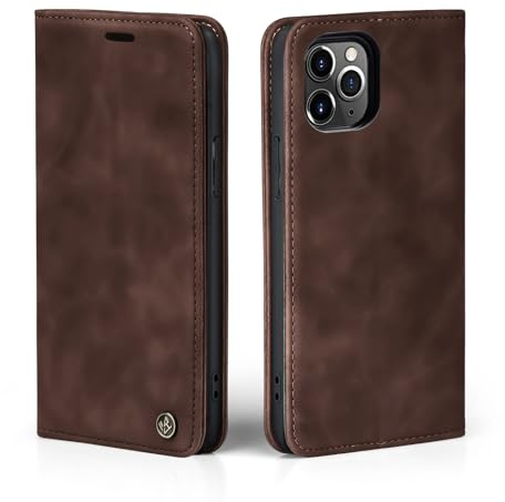 LBH Handyhülle für Apple iPhone 11 Pro Max in Dunkelbraun mit Karten- und Geldfach Smartphone Hülle mit Standfunktion Flip Case Schutzhülle Magnetverschluss Vintage