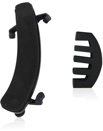 1 Stück Schwarze Geigenschulterstütze, 1 Stück Schwarzer Schalldämpfer, Universelle Geigenstütze Für 4/4 Und 3/4, Geigenschulterstütze, Kunststoff-Schulterstütze Und -Polster, Geigenzubehör