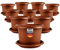 SUSTANIA Elegantes 10er-Set Blumentopf groÃŸ 40 cm Durchmesser - Pflanzkübel groÃŸ auÃŸen in Terracotta, mit Untersetzer, Robust & Frostsicher, aus Kunststoff, für Garten, Balkon, Terasse