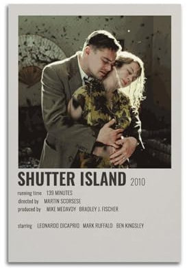 Leinwandposter Shutter Island, Raumdekor, Poster für Schlafzimmer, Wohnzimmer, Wände, 30 x 45 cm, ungerahmter Stil