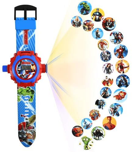 YAXZIM Orologio Bambini, Orologio da Polso con Proiettore Digitale, Orologio Giocattolo per Bambini, con 24 motivi di proiezione, Orologio Elettronico da Polso per Bambini e Ragazze (B)