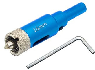 Teronbeta Punte per Trapano Diamantate 16 mm con Punte Guida di Centraggio, professionale Vacuum Brasato Sega a Tazza Diamantata per piastrelle, porcellana, vetro, marmo e ceramica