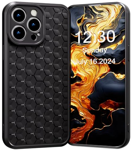 SharkProten Breathable Case for Apple iPhone 12 Pro Max, Heat Dissipation Breathable Cooling Case Ultra-thin TPU Anti-Scratch Anti-Fingerprint Phone Case, Black