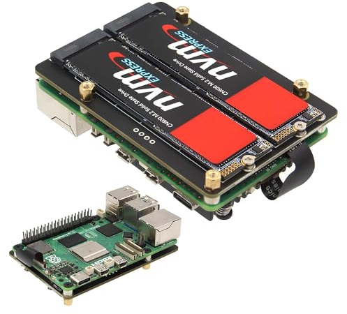 Geekworm X1005 Dual NVMe SSD Shield Bottom for Raspberry Pi 5, Supports Hailo-8 AI Accelerator