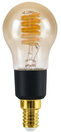 EGLO connect.z Smart-Home LED Leuchtmittel E14, P45, ZigBee, App und Sprachsteuerung Alexa, dimmbar, warmweiß-kaltweiß, 4,9 Watt, Vintage Glühbirne amber, schwarz