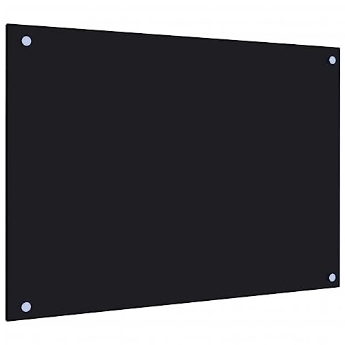 AUVYI Küchenrückwand aus Hartglas 70x50 cm Schwarz Spritzschutz Glas Herd Spritzschutz Küche Glas Hinter Herd Küchen Wandschutz Glasplatte Küche