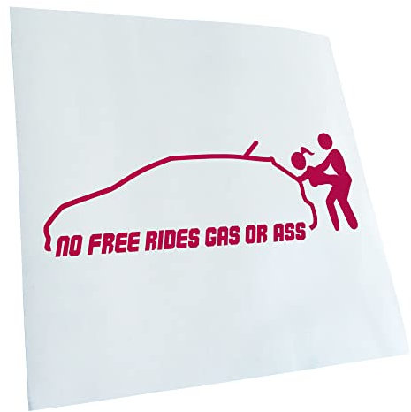 Kiwistar - Autoaufkleber - matt Pink - 24x8cm No free rides - gas or ass Aufkleber für Auto, Laptop, Fahrrad, LKW, Motorrad mehrfarbig JDM Decal Racing