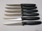 Giesser Messer - Made in Germany - Steakmesser Tomatenmesser Küchenmesser mit Wellenschliff 11cm - Schwarz, 6 St. mit Wellenschliff