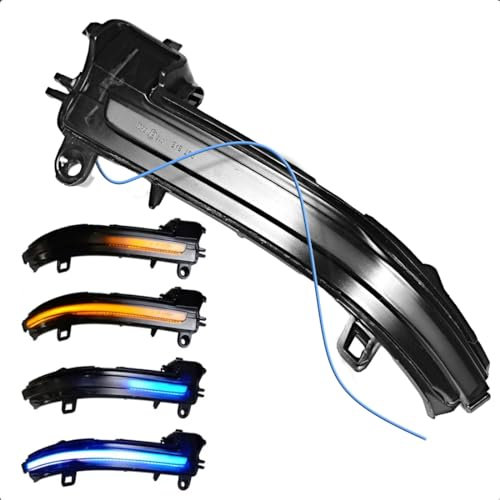 LoreenCar Spiegelblinker Dynamischer Blinker des Autos Für BMW i3 X1 E84 F20 F21 F22 F23 F30 F31 F32 F34 F36 F82 F83 F87 Außenspiegel LED 63137280771 63137280772(Gelb+Blau) (Gelb+Blau)