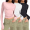 3er Pack Skims Dupes, Y2K Clothes, Langarmshirt Damen Eng, Long Sleeve Top, Tshirt, Crop Tops Damen Langarm