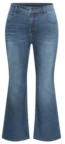 Hanna Nikole Jean Bootcut Grande Taille pour Femme - Taille Haute - Jean Bootcut Extensible