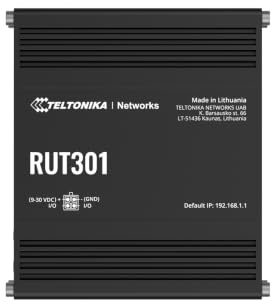 Teltonika RUT301 Industrial Ethernet Router, 5 x Ethernet ports, Compact and Durable Design, Secure VPN, USB