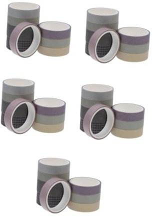 STOBOK 5sets Solid Color Pocket Tape Washy Tape Scrapbook Supplies Vinyl Clear Tape Craft Tape Masking Tape Glue Sticks Tape Dispenser Patterned Tape Decorative Tape Scrapbooking 8rolls*5
