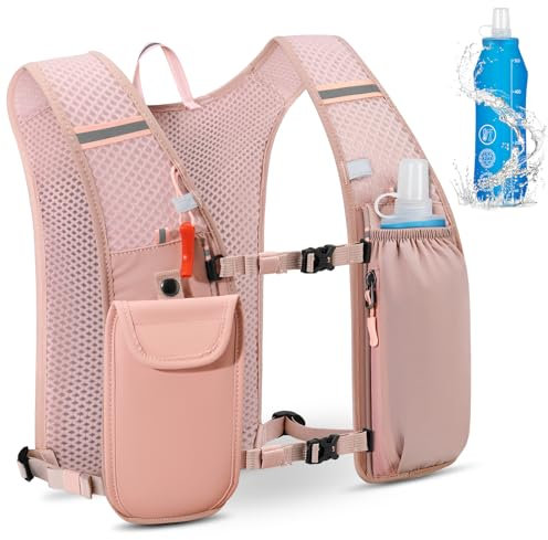 Gilet d'hydratation de Course pour Homme et Femme avec Bouteille d'eau de 500 ML Gilet de Course Léger Réfléchissant Sacs d'hydratation Trail 5L